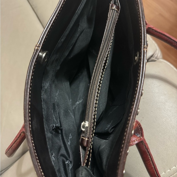 La philipe large dark brown leather trim bag - Picture 6 of 9